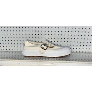 VANS Style 93 Womens Canvas Athletic Buckle Mary Janes Shoes Size 7.5 Cream